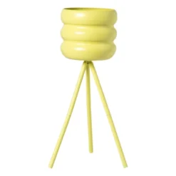 Bloempot bubbles op voet klein - geel - ø15x45 cm