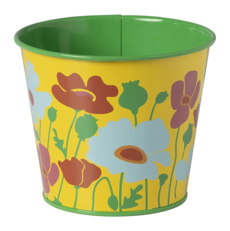 Bloempot met bloemetjes - diverse varianten - ø12x10 cm