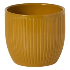 Bloempot rib - geel - ø13x12 cm