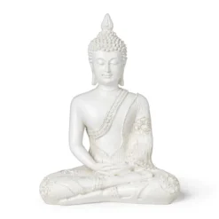 Boeddha beeld - wit - 27 cm