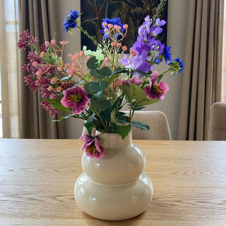 Boeket kunstbloemen - paars - 60 cm