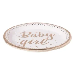 Bord baby girl - roze/koperkleurig - set van 8