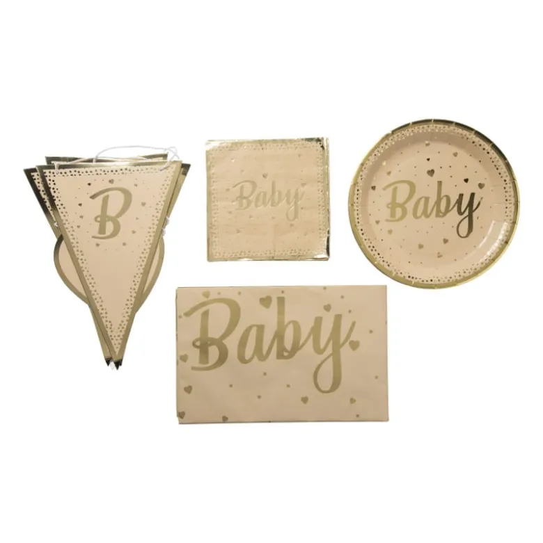 Bord baby - goudkleurig - set van 8