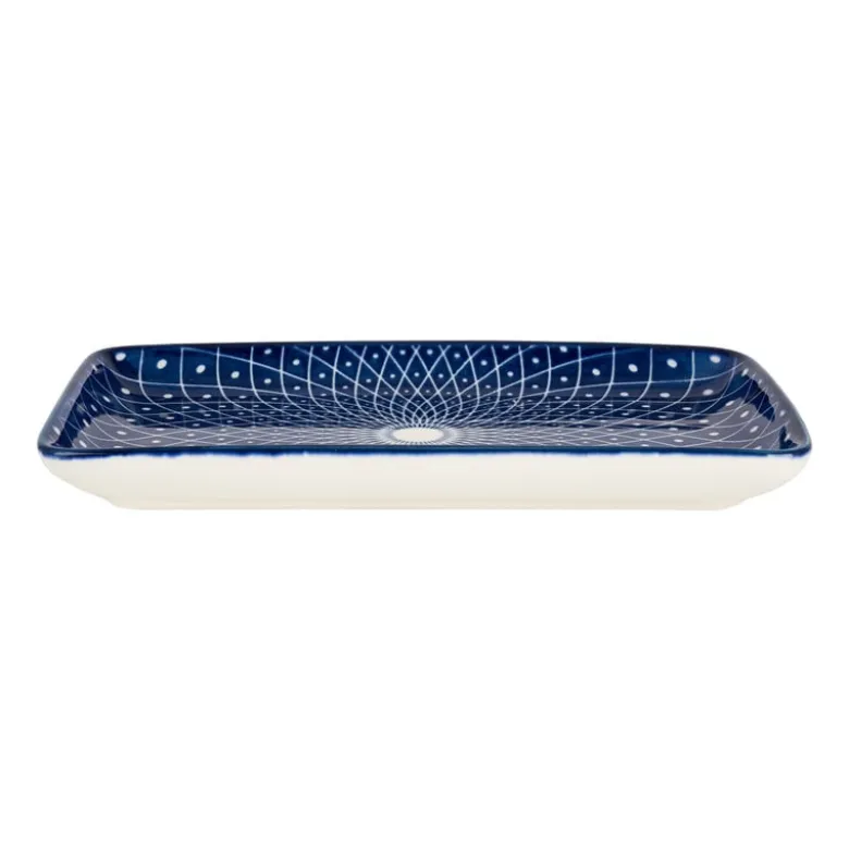 Bord blue print - diamonds - 20x11 cm