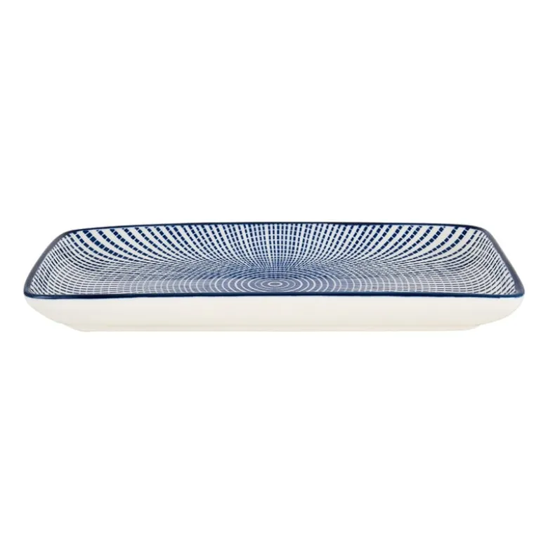 Bord blue print - stripes - 20x11 cm