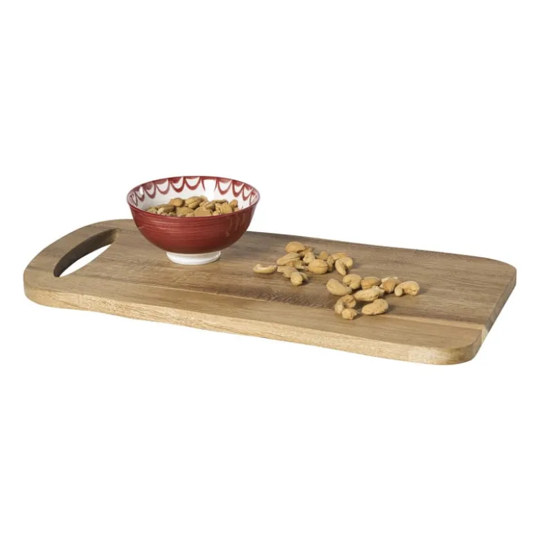 Borrelplank acacia - bruin - 43x22 cm