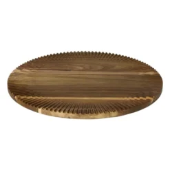 Borrelplank met streepjes - bruin - ø46x1.8 cm