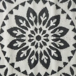 Buitenkleed bloem - zwart - ø150 cm