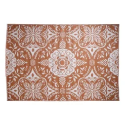 Buitenkleed damast - bruin - 160x230 cm