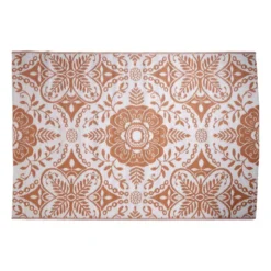 Buitenkleed damast - bruin - 160x230 cm
