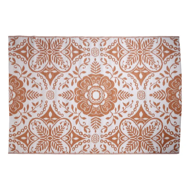 Buitenkleed damast - bruin - 160x230 cm