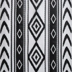 Buitenkleed tribal - zwart - 160x230 cm