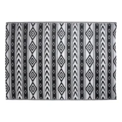 Buitenkleed tribal - zwart - 160x230 cm