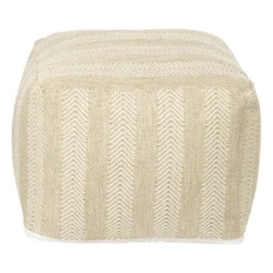 Buitenpoef gestreept - beige/bruin - 35x45x45 cm