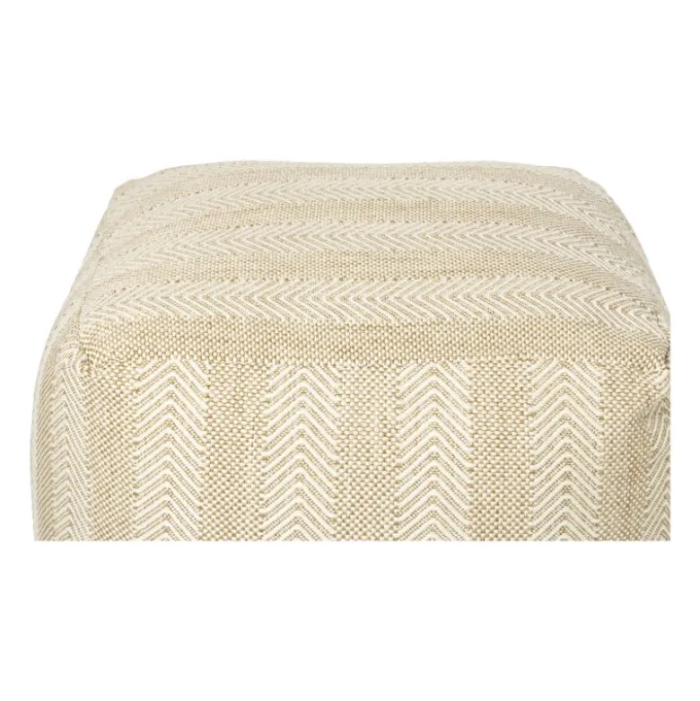 Buitenpoef gestreept - beige/bruin - 35x45x45 cm