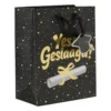 Cadeautas geslaagd - zwart/goudkleurig - 18x10x23 cm