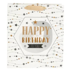 Cadeautasje Happy birthday - ster - 23x26 cm