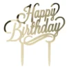 Cake topper Happy Birthday - goud