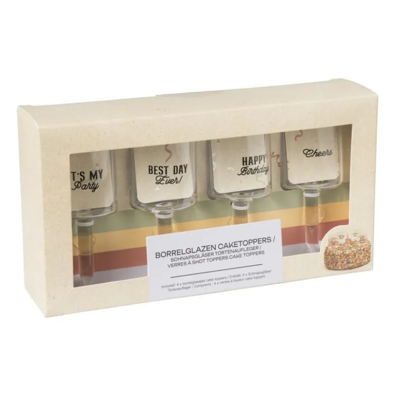 Caketopper shotglazen - set van 4