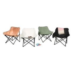 Campingstoel compact - zwart - 65x62x55 cm
