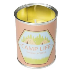 Citronella kaars camping life - rond blik - ø7.5x9.5 cm