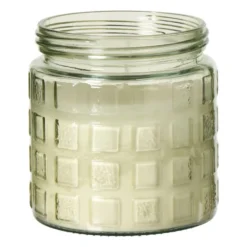 Citronella kaars in glas - blokpatroon - ø11.2x12 cm