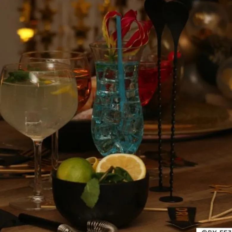 Cocktail lepel - zwart - 3,2x27,5 cm