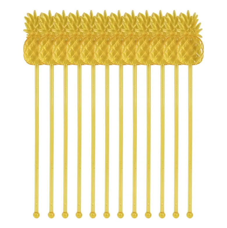 Cocktail roerstaafjes- ananas - set van 12