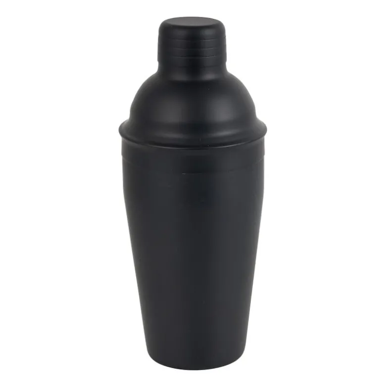 Cocktail shaker - zwart - 8,5x21 cm