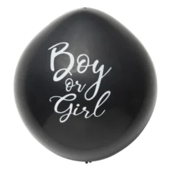 Confettiballon gender reveal - zwart - ø60 cm
