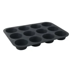 Cupcakevorm siliconen - grijs - 33x25x3 cm