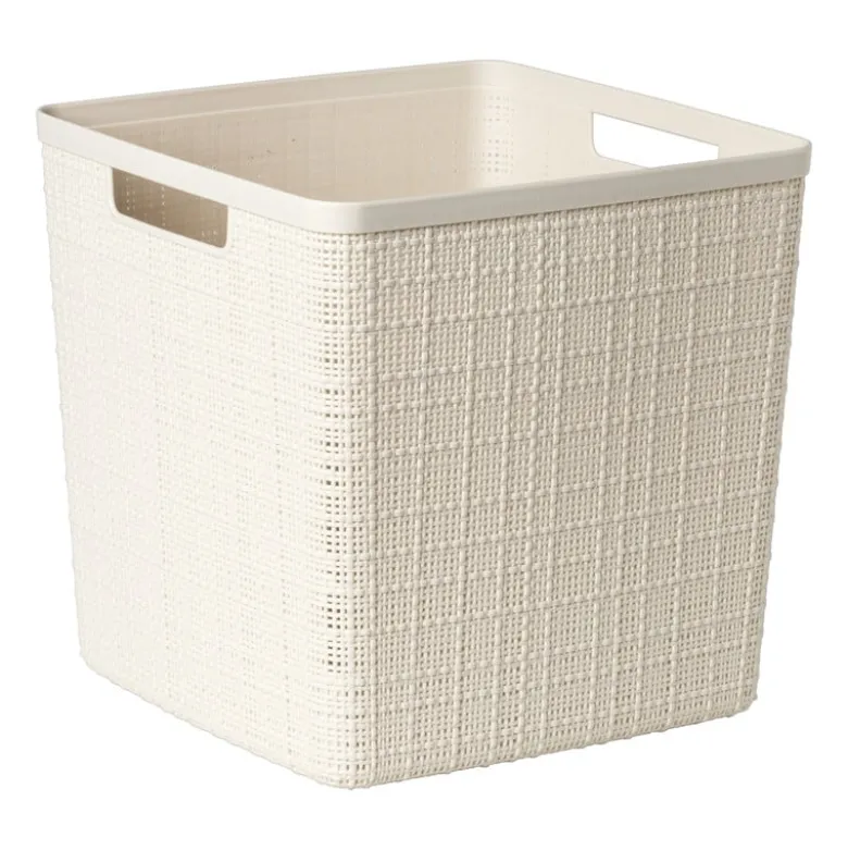 Curver jute opbergmand cube - 17 liter - beige