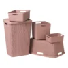 Curver jute opbergmand cube - 17 liter - roze