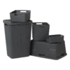 Curver jute opbergmand cube - 17 liter - grijs