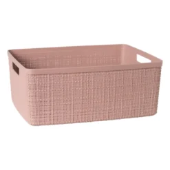 Curver jute opbergmand M - 12 liter - roze