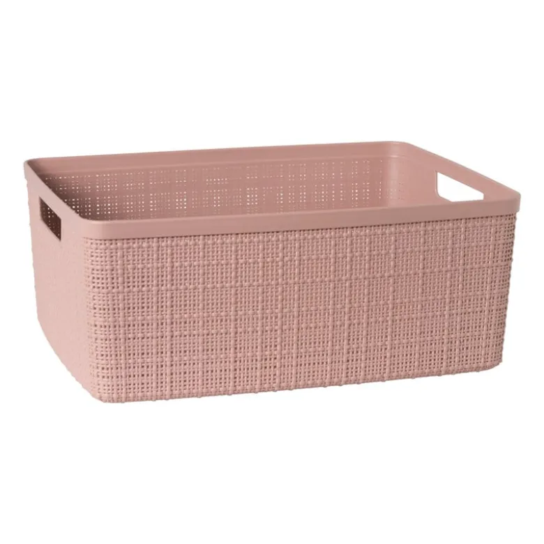 Curver jute opbergmand M - 12 liter - roze