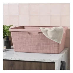 Curver jute wasmand - 46 liter - roze