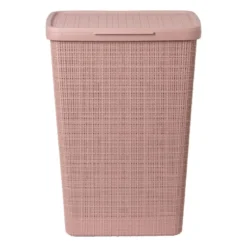Curver jute wasmand met deksel - 58 liter - roze