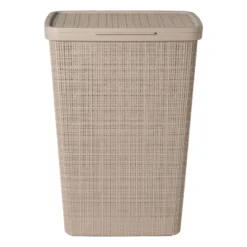 Curver jute wasmand met deksel - 58 liter - bruin