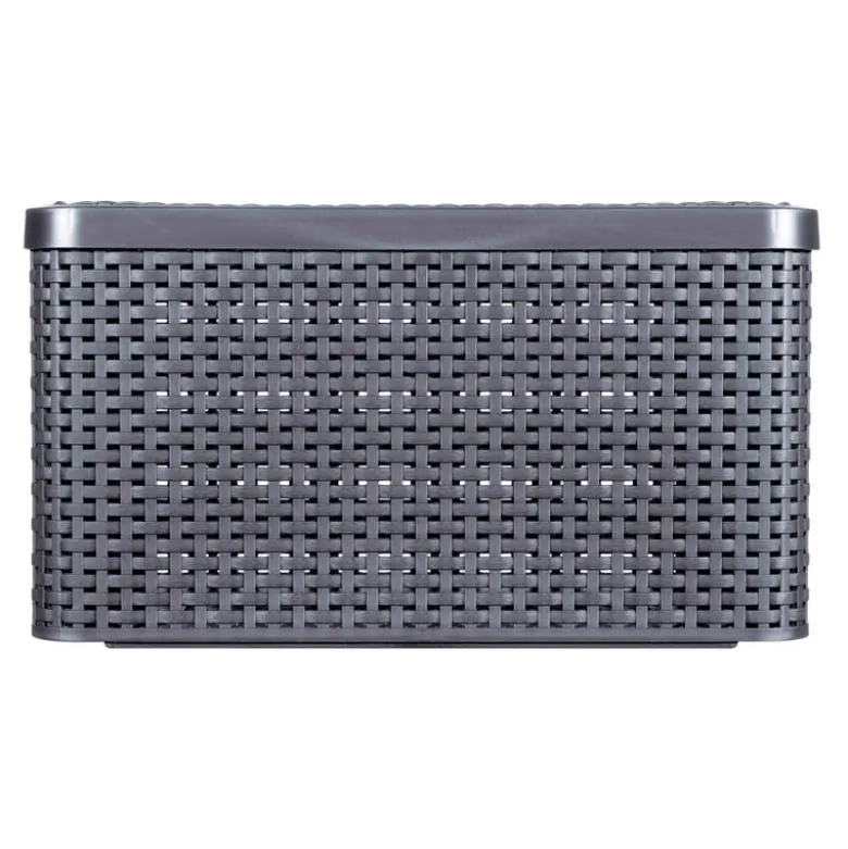 Curver opbergmand met deksel groot - grijs - 33x44.5x24.8 cm