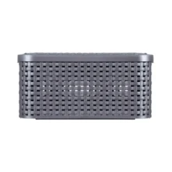 Curver opbergmand met deksel klein - grijs - 19.8x29x14.2 cm