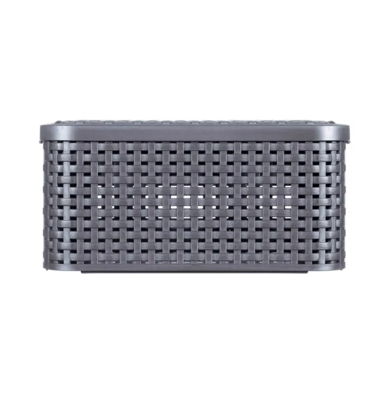 Curver opbergmand met deksel klein - grijs - 19.8x29x14.2 cm