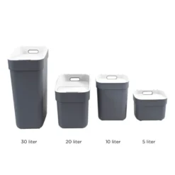 Curver prullenbak ready to collect - donkergrijs/lichtgrijs - 10 liter