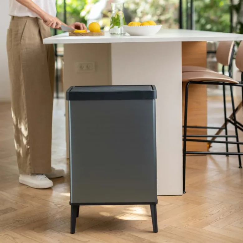 Curver prullenbak Verto - grijs/zwart - 54 liter