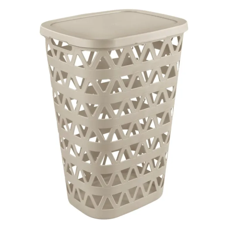 Curver wasmand soft nature met deksel - 55 liter - beige