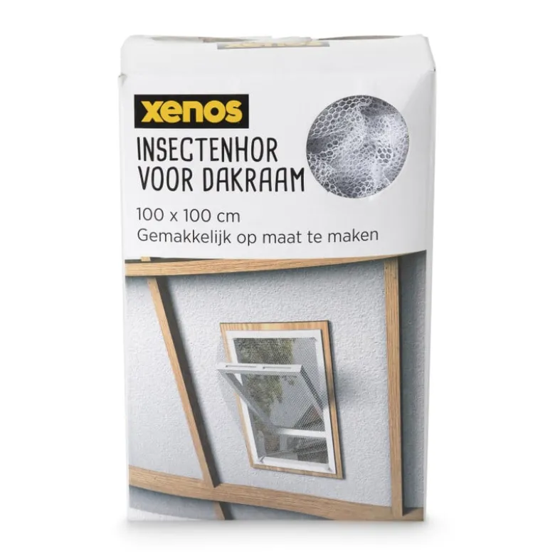 Dakraam hordoek elastisch - wit - 100x100 cm