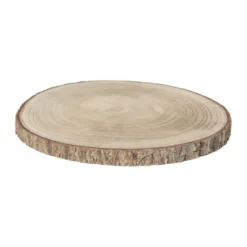 Decoratieplateau hout - bruin - ø26x2 cm