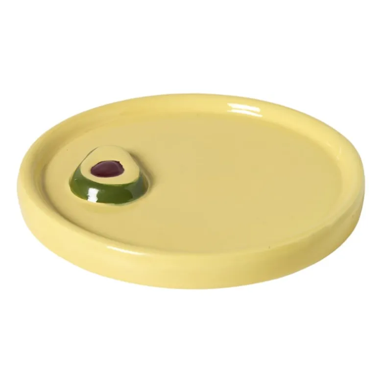 Decoratie schaaltje avocado/citroen - ø10x1.8 cm - diverse varianten