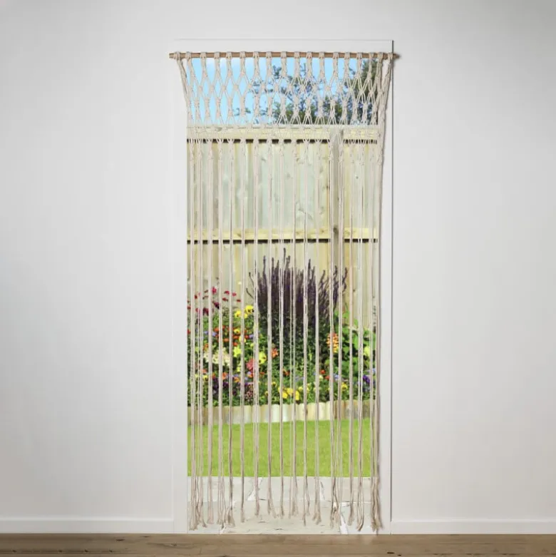 Deurgordijn macrame - beige - 90x200 cm