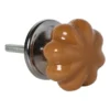 Deurknopje pompoen - bruin - ø3.5x5.7 cm